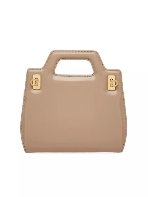 FERRAGAMO Mini Wanda Leather Top-Handle Bag
