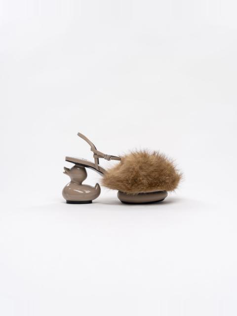 Maison MIHARAYASUHIRO Duck Heel Fur Sandals