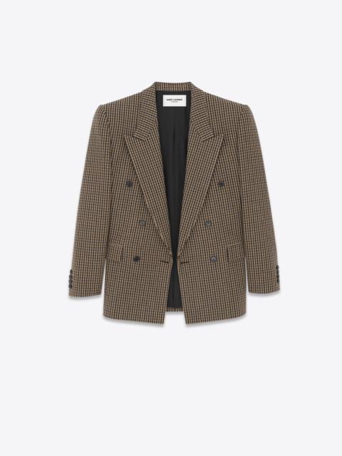SAINT LAURENT oversized jacket in vichy wool