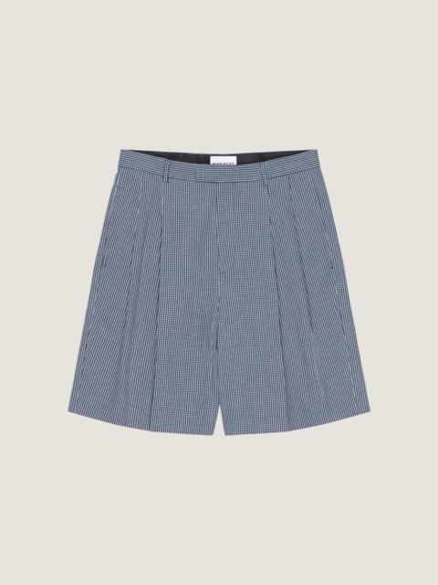 Givenchy DOUBLE PLEAT CHECKED BERMUDA SHORTS IN COTTON