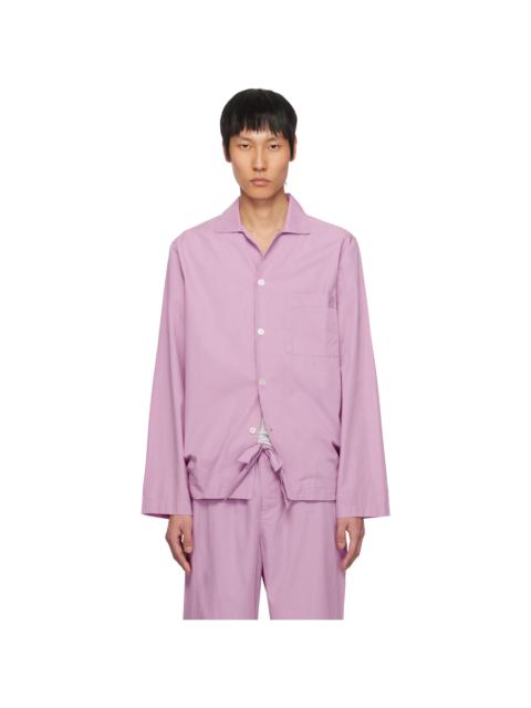 TEKLA Purple Poplin Long-Sleeved Pyjama Shirt