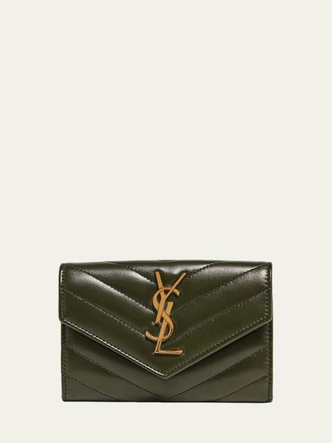 SAINT LAURENT YSL Monogram Small Flap Wallet in Smooth Leather