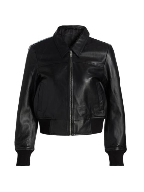 R13 Women's Berlin Leather Bomber Jacket - Black Leather