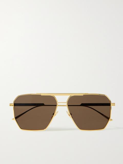 Bottega Veneta Original Aviator-style Gold-tone Sunglasses