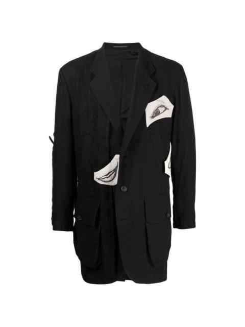 Yohji Yamamoto graphic-print cotton blazer