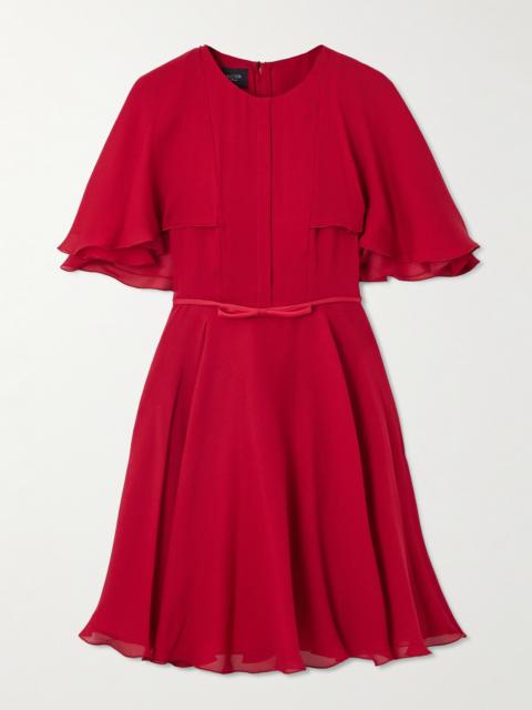 GIAMBATTISTA VALLI Cape-effect Satin-trimmed Silk-chiffon Mini Dress