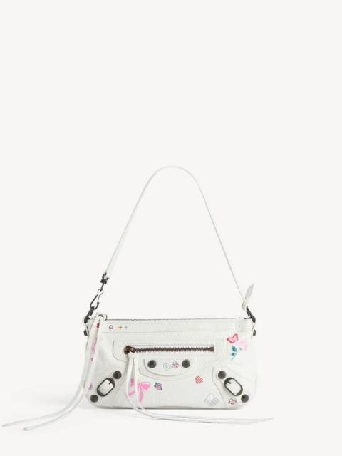 BALENCIAGA Women's Le City Pouch On Strap in White/multicolor