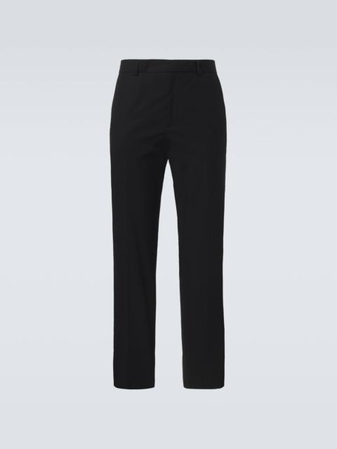 Cotton poplin straight pants