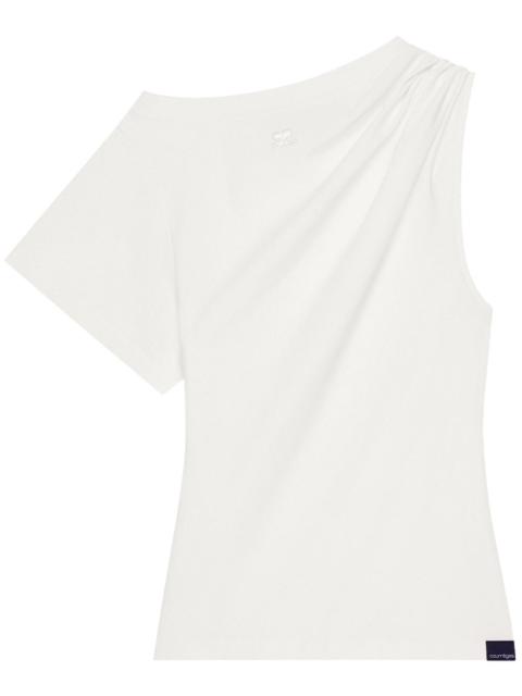 courrèges asymmetric draped T-shirt