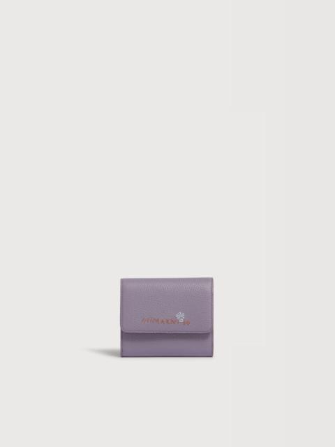 Marni PURPLE LEATHER FLAP CARDHOLDER WITH MARNI MENDING