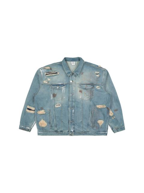 ripped-detailing denim jacket