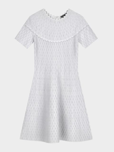 EMPORIO ARMANI Scalloped Ottoman-Knit Mini Dress