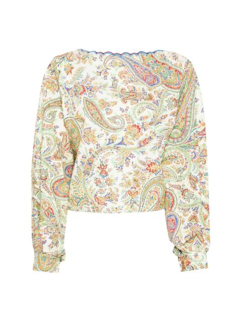 paisley-print cotton blouse