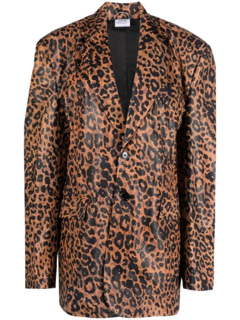 VETEMENTS leopard-print leather blazer