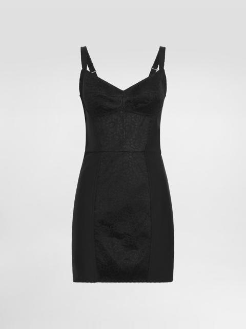 Dolce & Gabbana Sheath dress in stretch fabric and lace