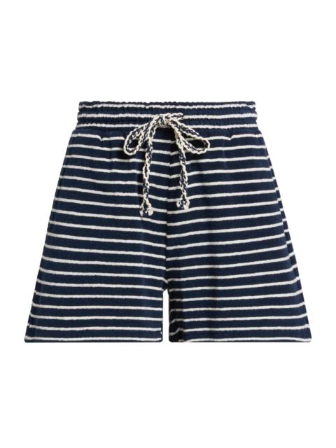 Rails Women's Teddy Striped Cotton Terry Shorts - Navy Ivory Stripe