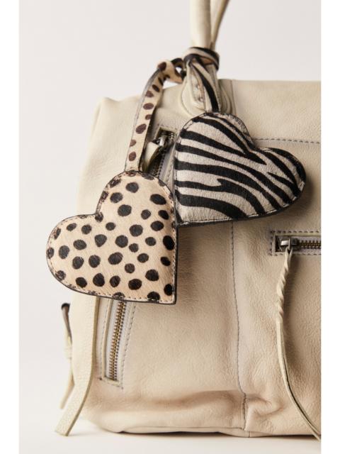 FREE PEOPLE Heart Animal Print Keychain