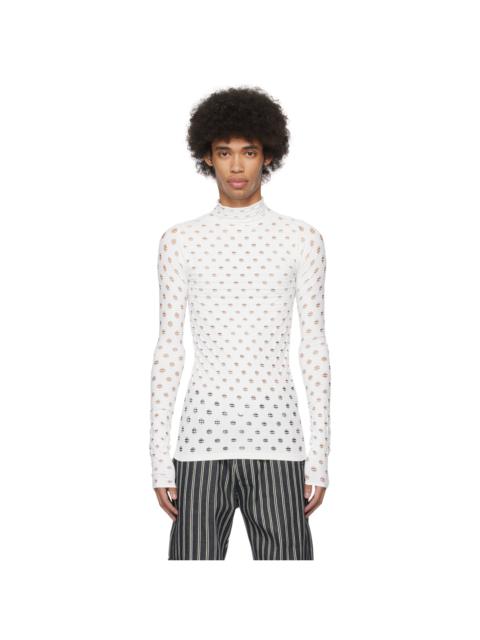 MAISIE WILEN White Perforated Turtleneck