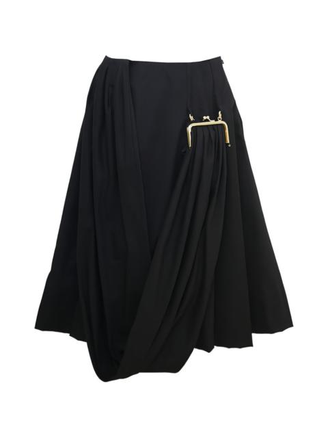 rokh purse draped midi skirt