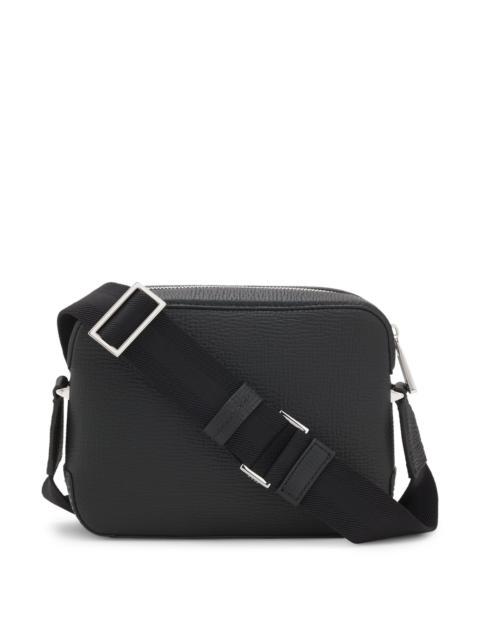 BOSS GRAINED-LEATHER CROSSBODY BAG WITH LOGO