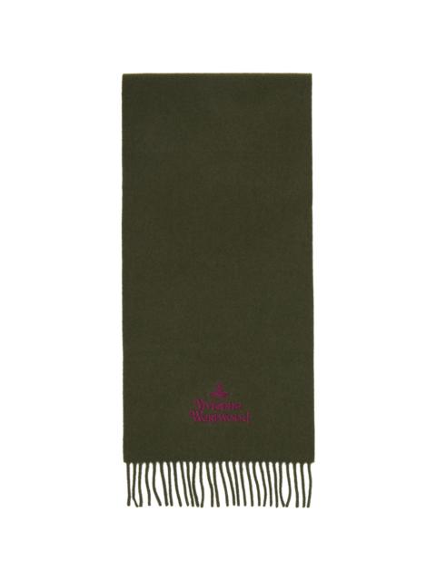 Vivienne Westwood Green Embroidered Scarf