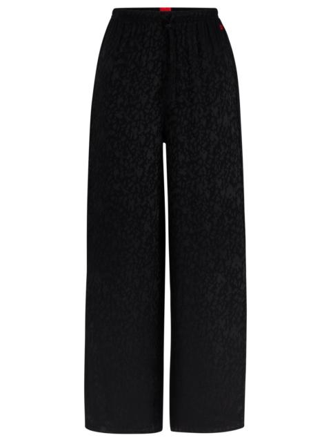 HUGO SIGNATURE-JACQUARD PAJAMA BOTTOMS WITH SIDE SLITS