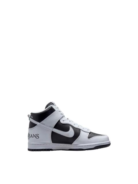 x Supreme SB Dunk High "By Any Means - White/Black" sneakers