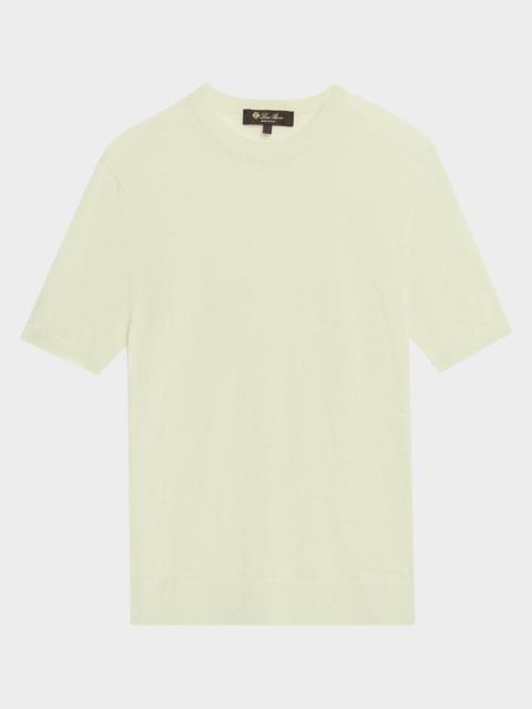 Loro Piana Camino Cashmere-Silk Crewneck Sweater