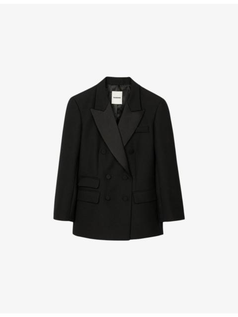 Sandro Tuxedo Double-Breasted Wool-Blend Jacket