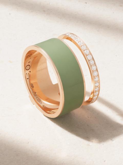 REPOSSI Berbere Chromatic 18-karat Rose Gold, Enamel And Diamond Ring