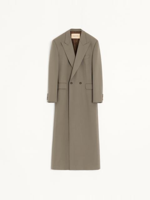 Valentino VALENTINO DOUBLE-BREASTED LIGHTWEIGHT WOOL COAT WITH KNOT DETAIL