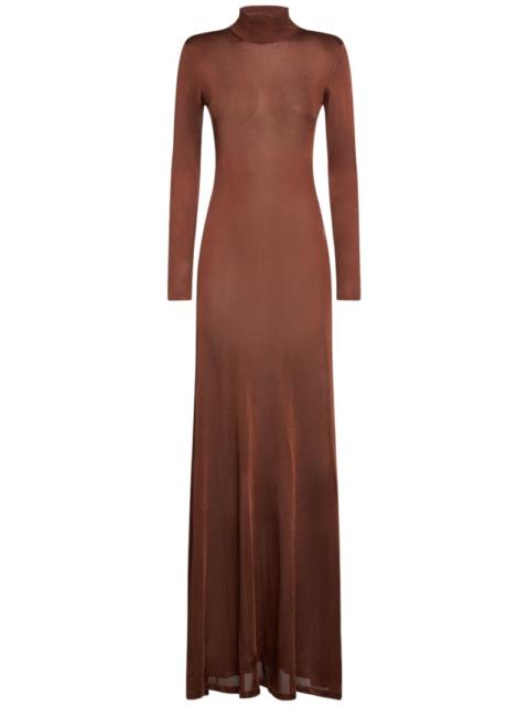 Compact slinky cashmere blend long dress