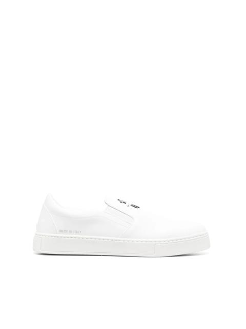 logo-plaque slip-on sneakers