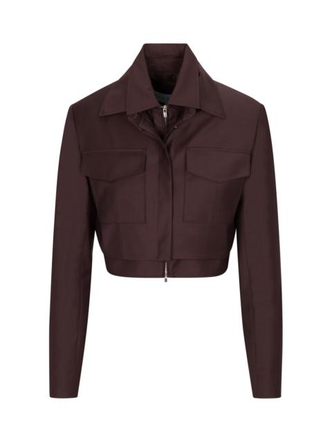 AYA MUSE Lago Wool-Blend Cropped Utility Jacket purple