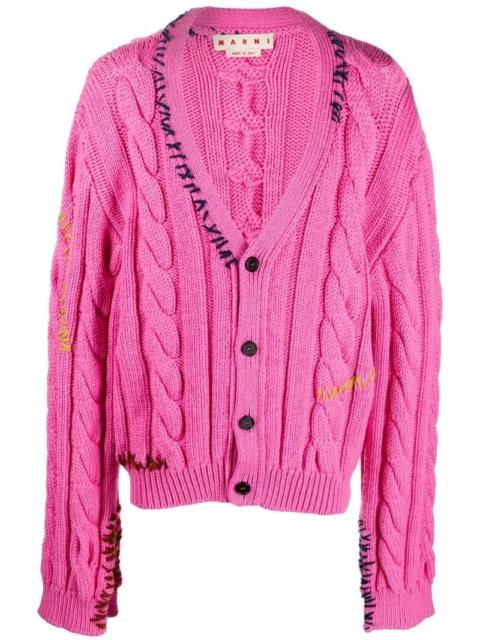 Marni stitch-detail cable-knit cardigan