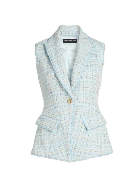 GENERATION LOVE Women's Rialto Tweed Sleeveless Blazer - Aqua Melange
