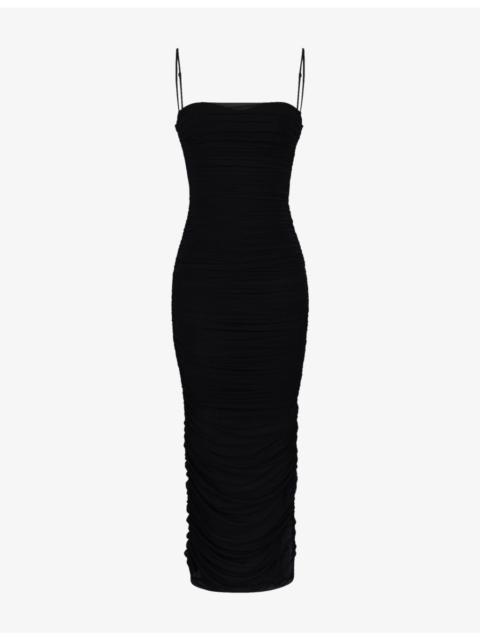 House of CB Fornarina Gathered Mesh Midi Dress