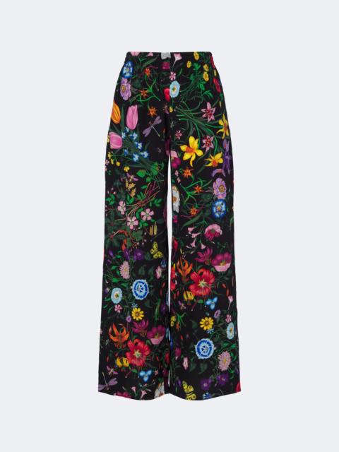 GUCCI Gucci Flora silk twill palazzo pants