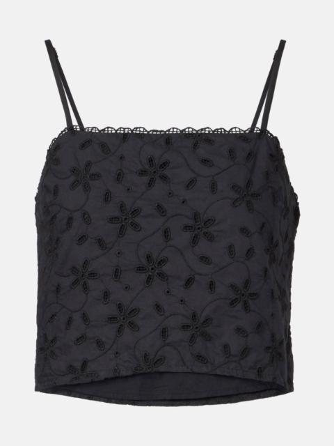 POSSE Salma embroidered cropped cotton top