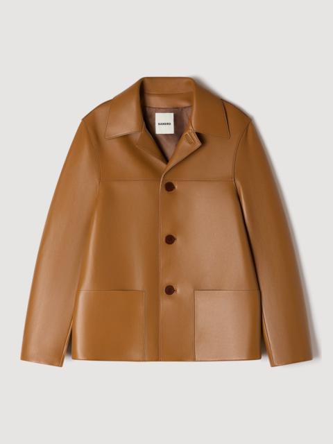 Sandro BUTTONED LAMBSKIN JACKET