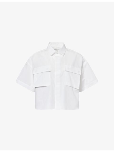 sacai Cropped Pleated Woven Shirt