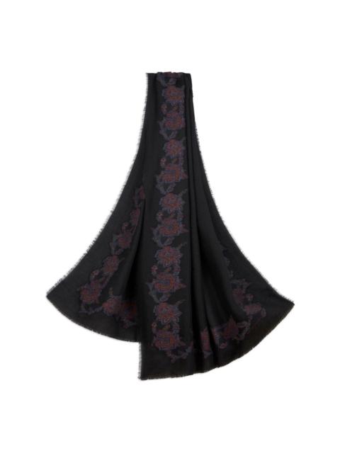 jacquard paisley-print fringed scarf