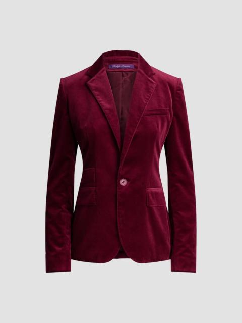 Ralph Lauren Women's Parker Stretch-Velvet Blazer - Red