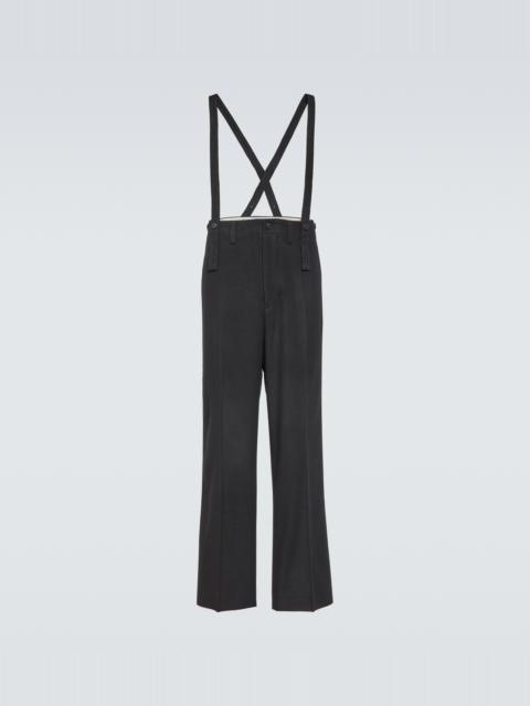 Tupper wool and linen pants with suspenders
