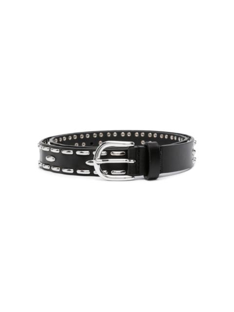 stud-embellished leather belt