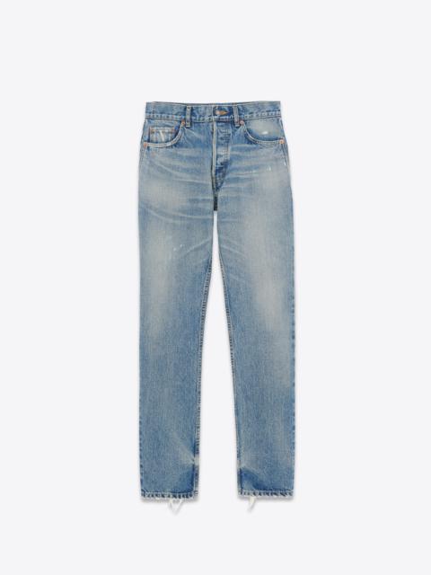 SAINT LAURENT straight-leg jeans in charlotte blue denim