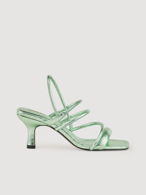 Sandro Metallic leather sandals