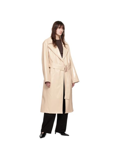 STAND STUDIO Beige Henriette Faux-Leather Trench Coat
