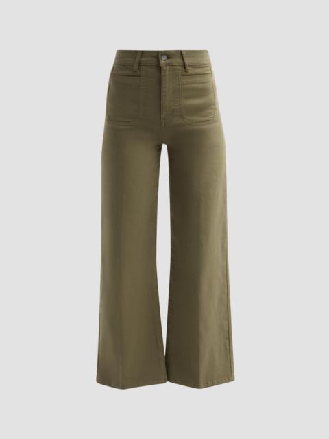 FRAME Women's Le Slim Palazzo Modernist Pocket Crop Pants - Grasshopper