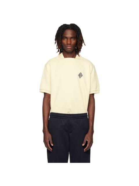 LACOSTE Beige Loose Fit Badge Accent Fleece Polo